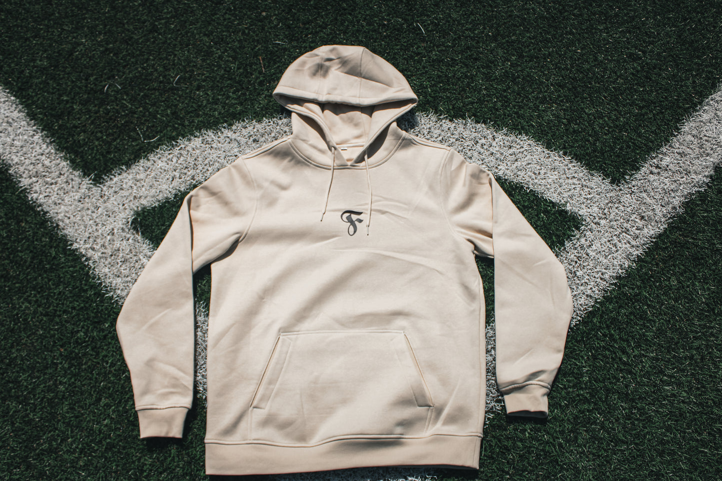 Hoodie "f" beige